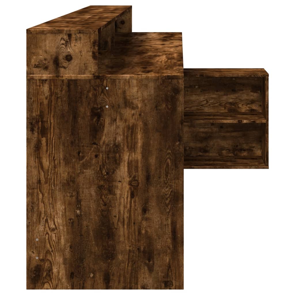 Modern Wooden Large Home Office Gaming Computer Desk With LED Lights Storage