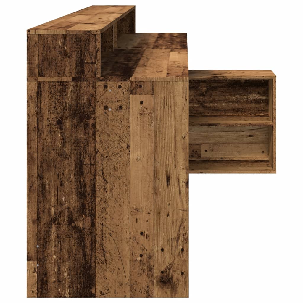 Modern Wooden Large Home Office Gaming Computer Desk With LED Lights Storage