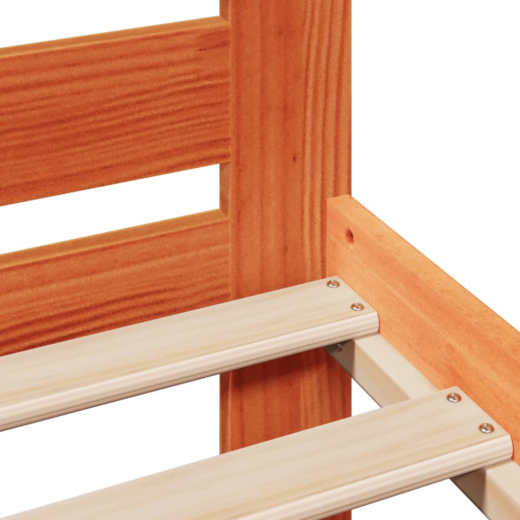 Bed Frame without Mattress Wax Brown 140x200 cm Solid Wood Pine