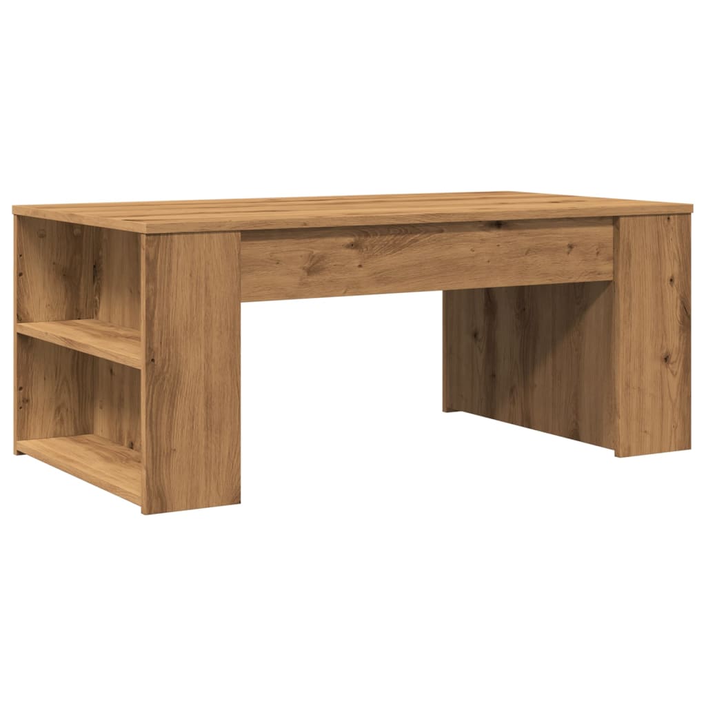 Modern Wooden Living Room Coffee Table With Open Storage Shelves Wood Tables