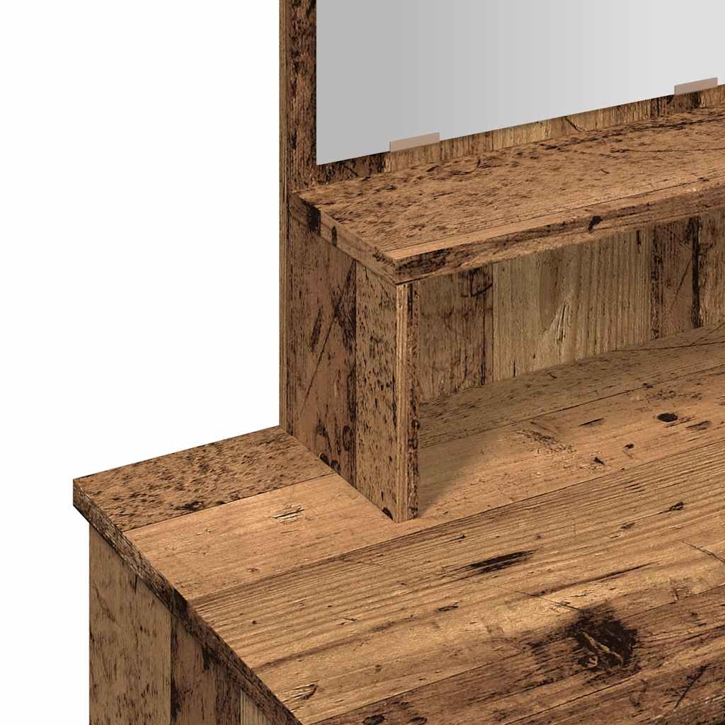 Modern Wooden Dressing Table Makeup Vanity Desk With Mirror & Cupboard
