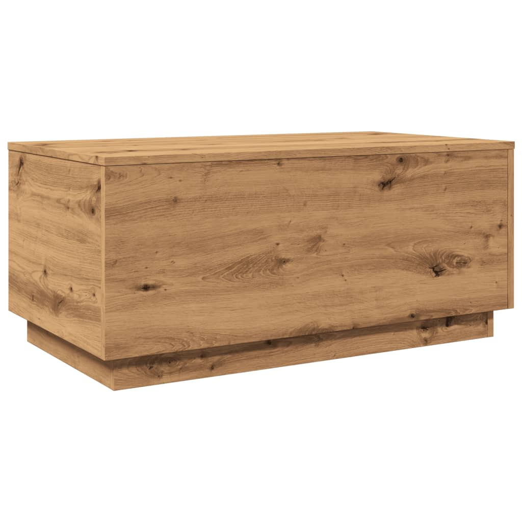 Modern Wooden Living Room Rectangular Coffee Table With LED Lights Wood Tables