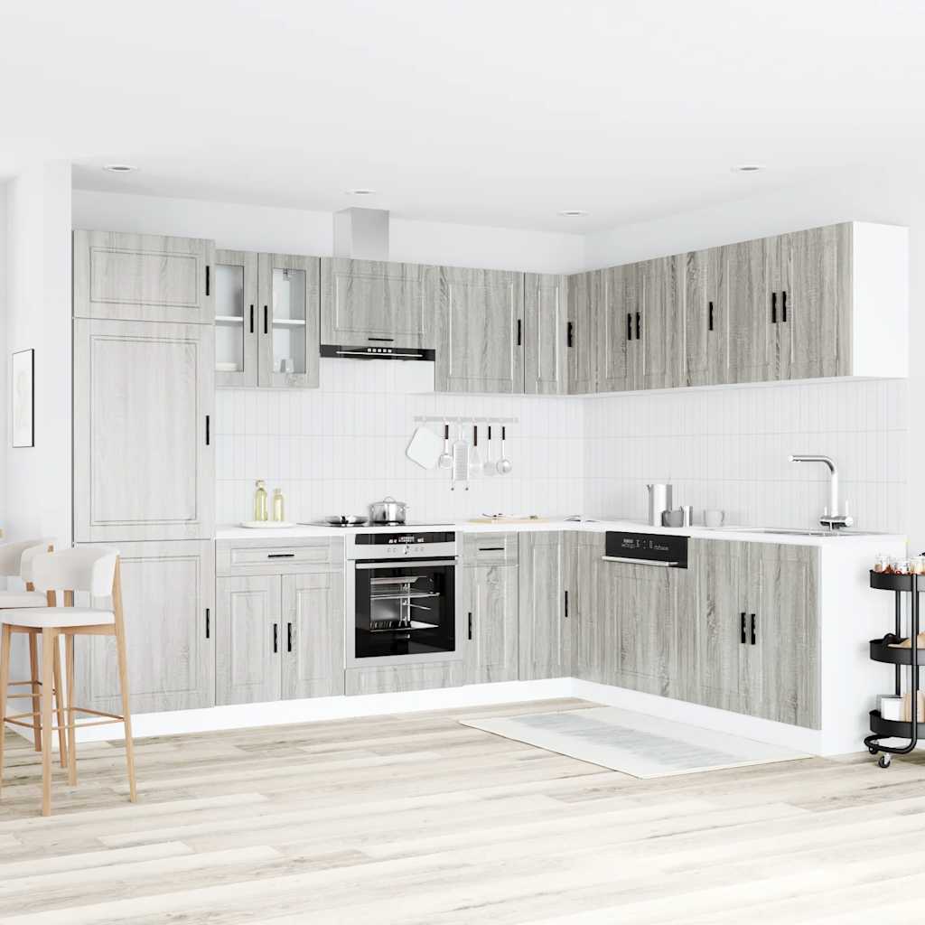 14 Piece Kitchen Cabinet Set Porto Grey Sonoma Engineered Wood
