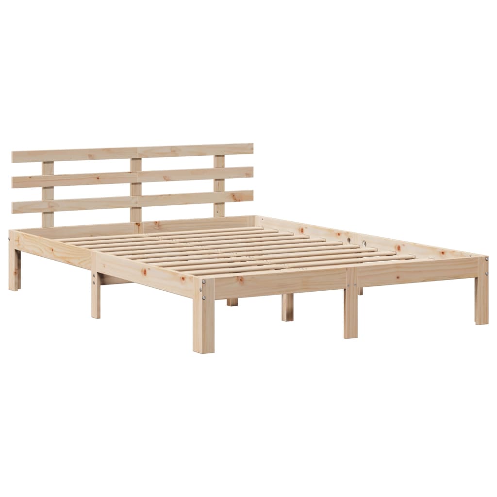 Bookcase Bed without Mattress 135x190 cm Double Solid Wood Pine