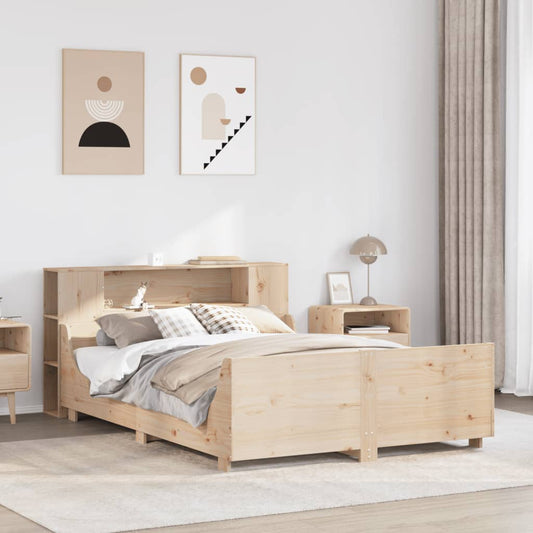 Bed Frame without Mattress 135x190 cm Double Solid Wood Pine