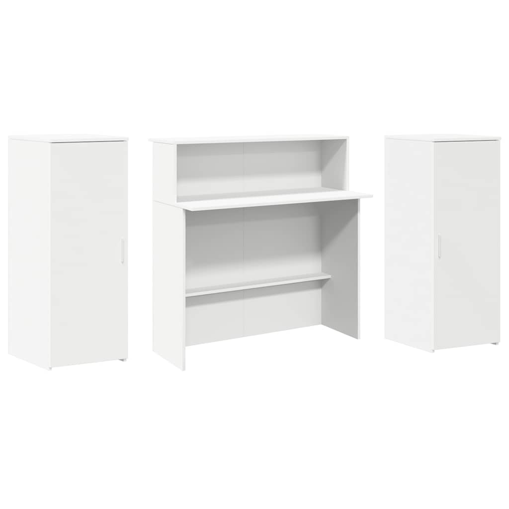 Reception Desk White 180x50x103.5 cm Engineered Wood