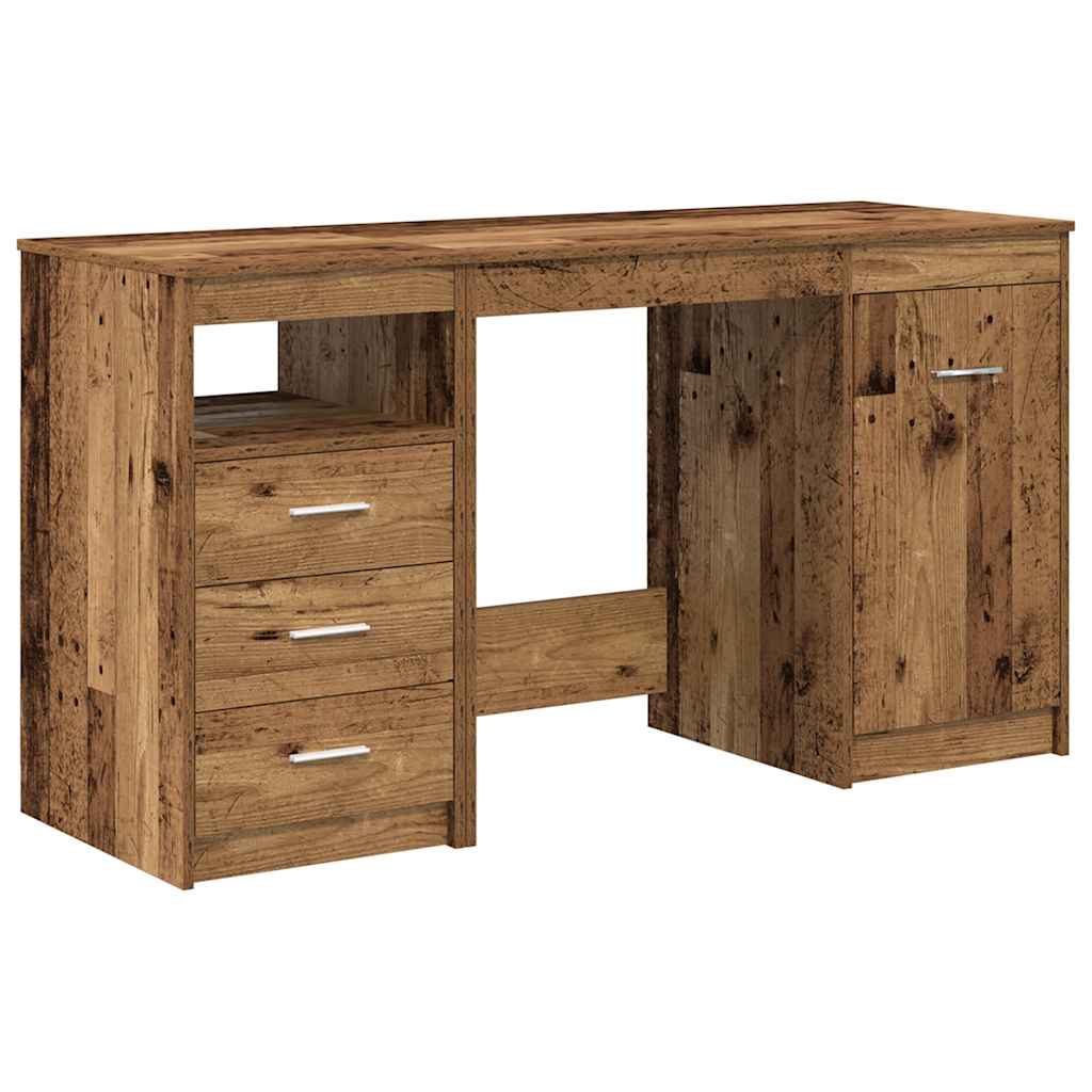 Modern Wooden Large Home Office Computer Writing Desk With 3 Drawers Cupboard