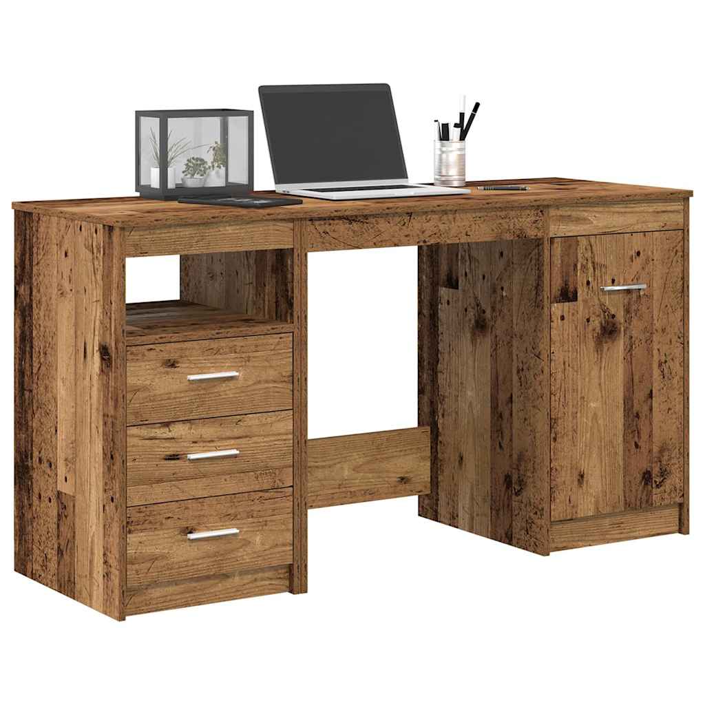Modern Wooden Large Home Office Computer Writing Desk With 3 Drawers Cupboard