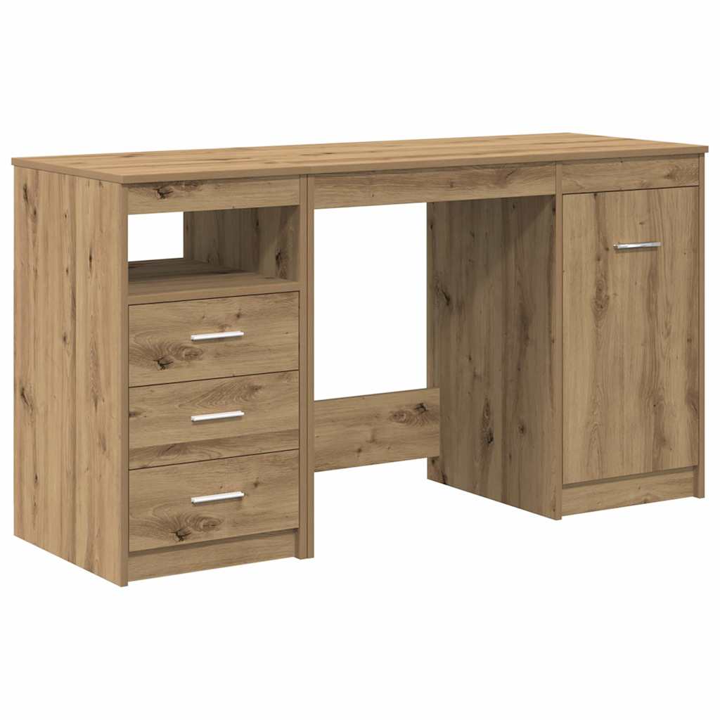 Modern Wooden Large Home Office Computer Writing Desk With 3 Drawers Cupboard