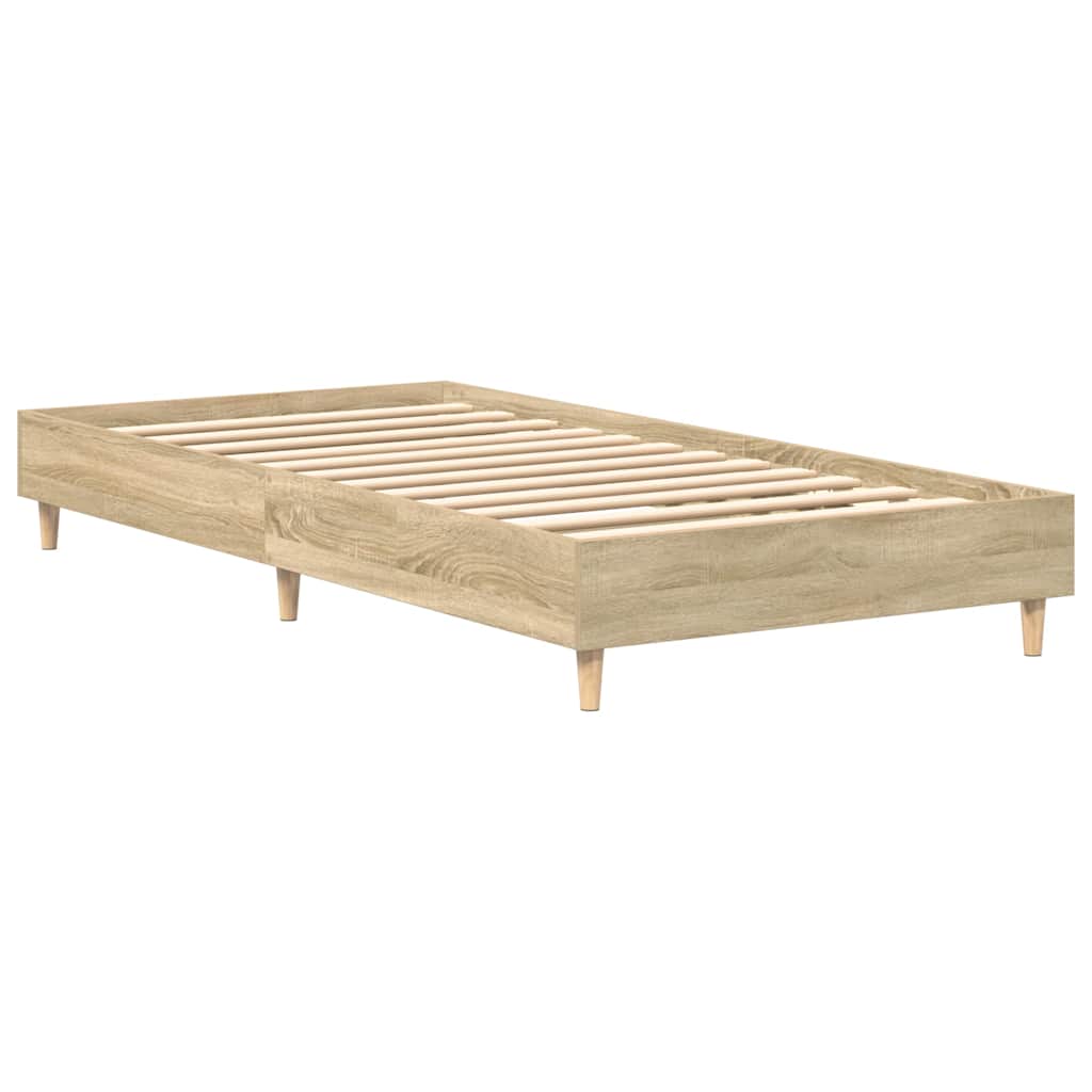 Bed Frame No Mattress Sonoma Oak 100x200 cm Engineered Wood