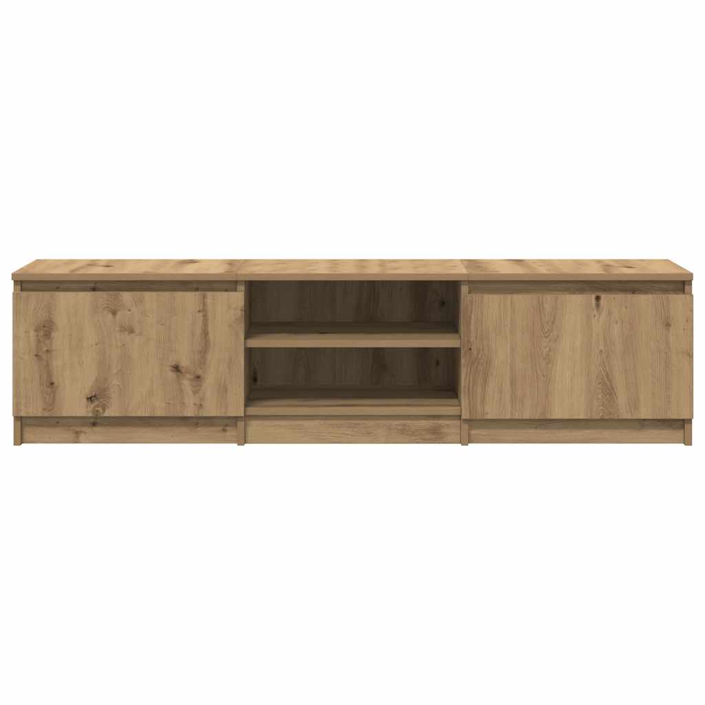 Modern Wooden 55 Inch TV Tele Stand Unit Cabinet With 2 Doors & Open Storage
