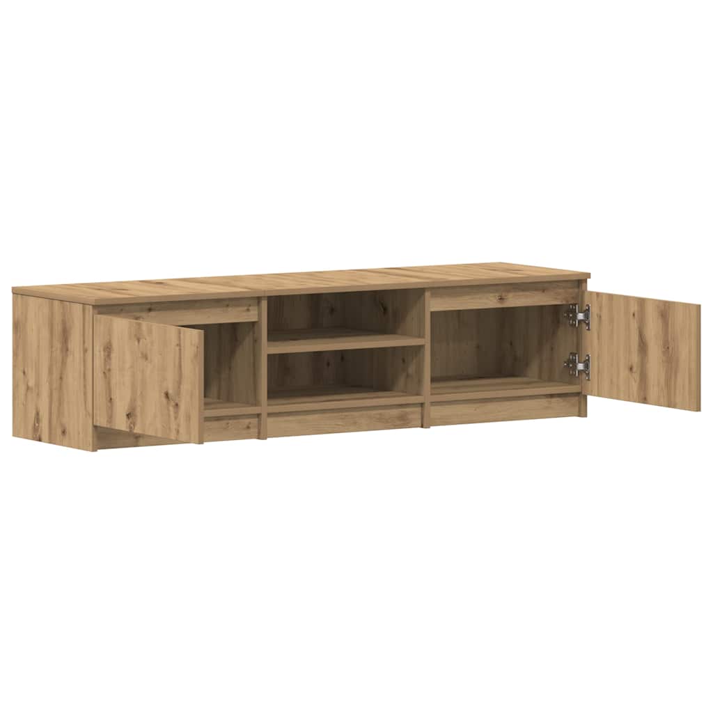 Modern Wooden 55 Inch TV Tele Stand Unit Cabinet With 2 Doors & Open Storage