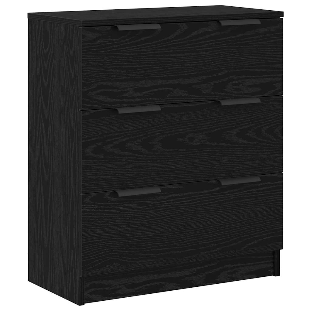 Sideboard 3 pcs Black oak 60 x 30 x 70 cm Engineered wood