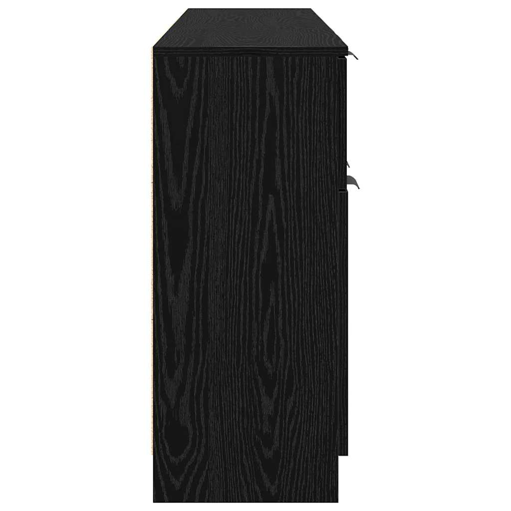 Sideboard 3 pcs Black oak 60 x 30 x 70 cm Engineered wood