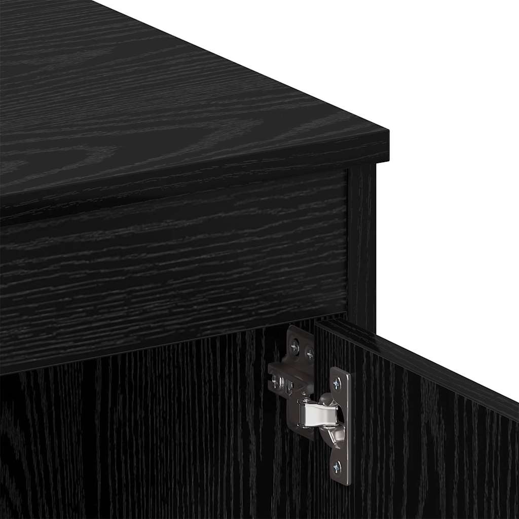 Desk with Drawer Black oak 140 x 50 x 76 cm Engineered wood