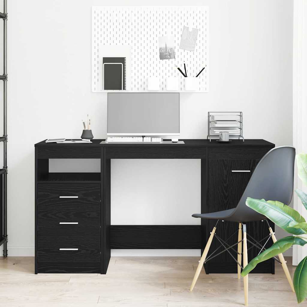 Modern Wooden Large Home Office Computer Writing Desk With 3 Drawers Cupboard