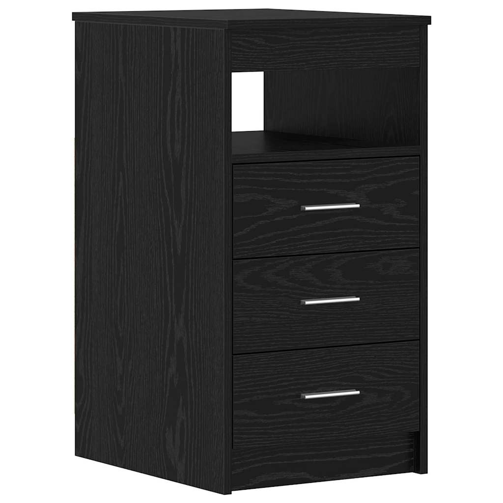 Desk with Drawer Black oak 140 x 50 x 76 cm Engineered wood