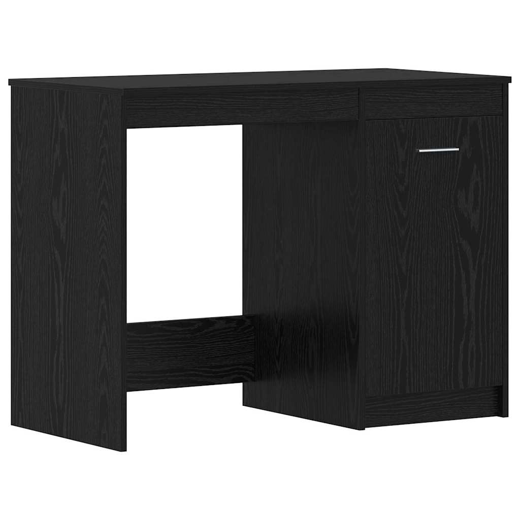 Desk with Drawer Black oak 140 x 50 x 76 cm Engineered wood