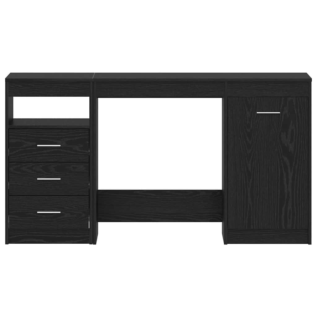 Modern Wooden Large Home Office Computer Writing Desk With 3 Drawers Cupboard