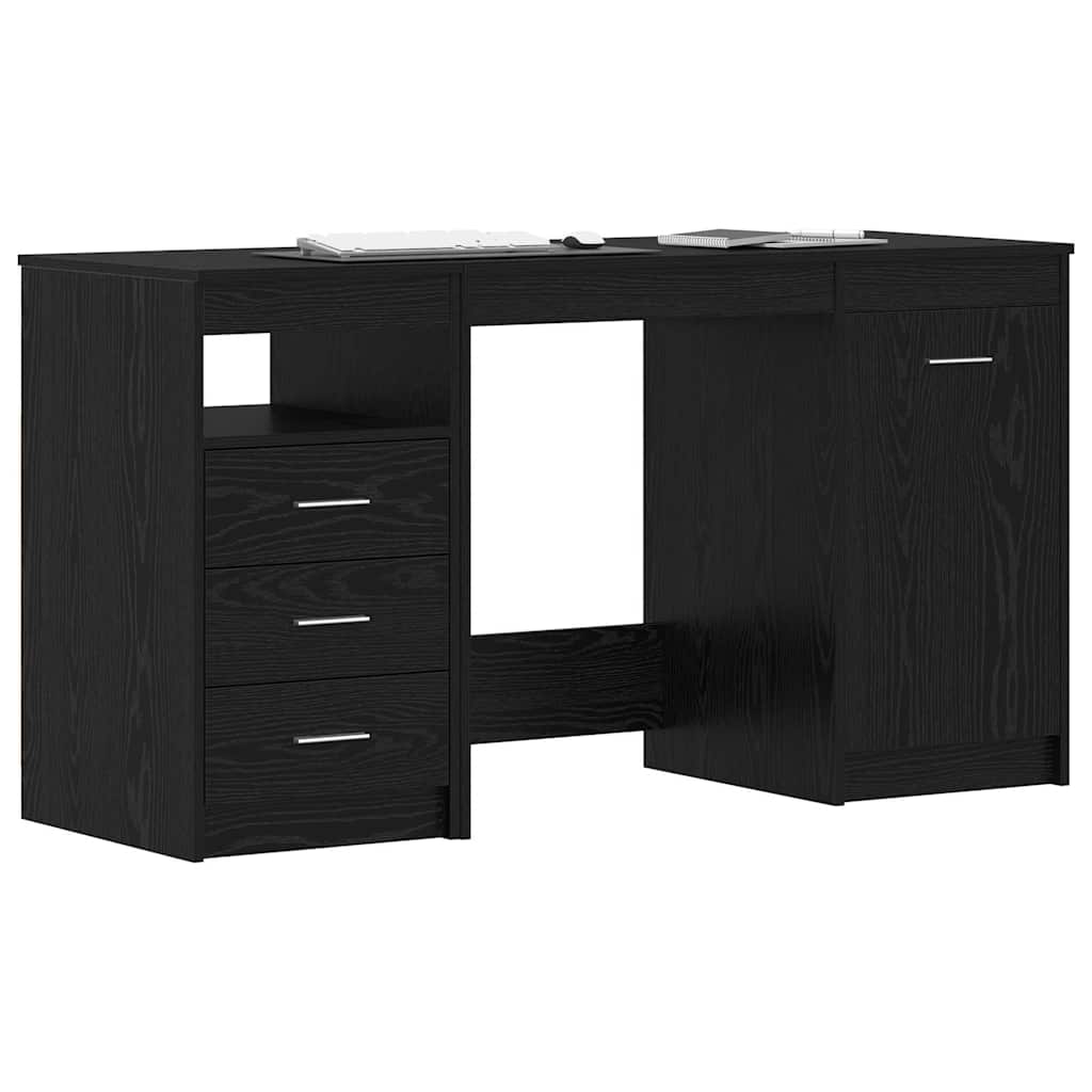 Modern Wooden Large Home Office Computer Writing Desk With 3 Drawers Cupboard