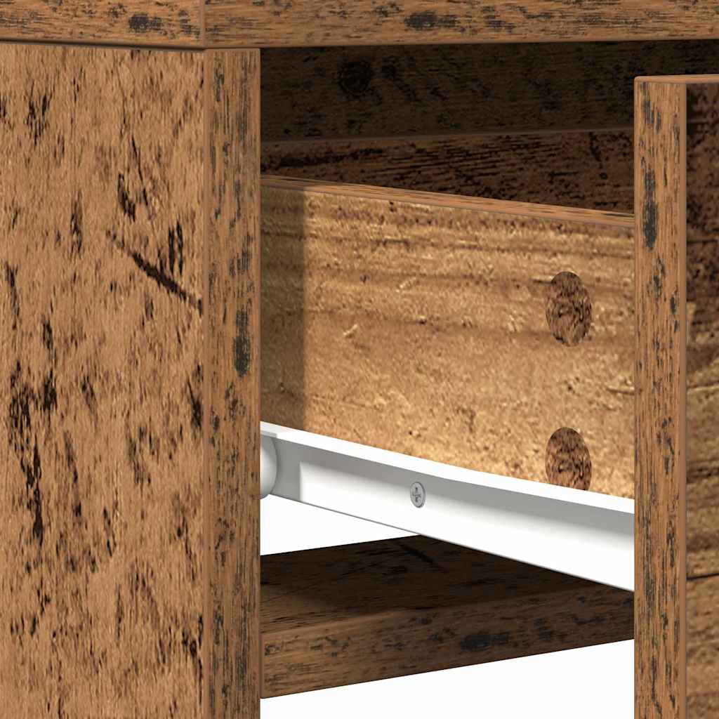 Modern Wooden Narrow Dressing Table Makeup Vanity Desk With LED Mirror & Drawer