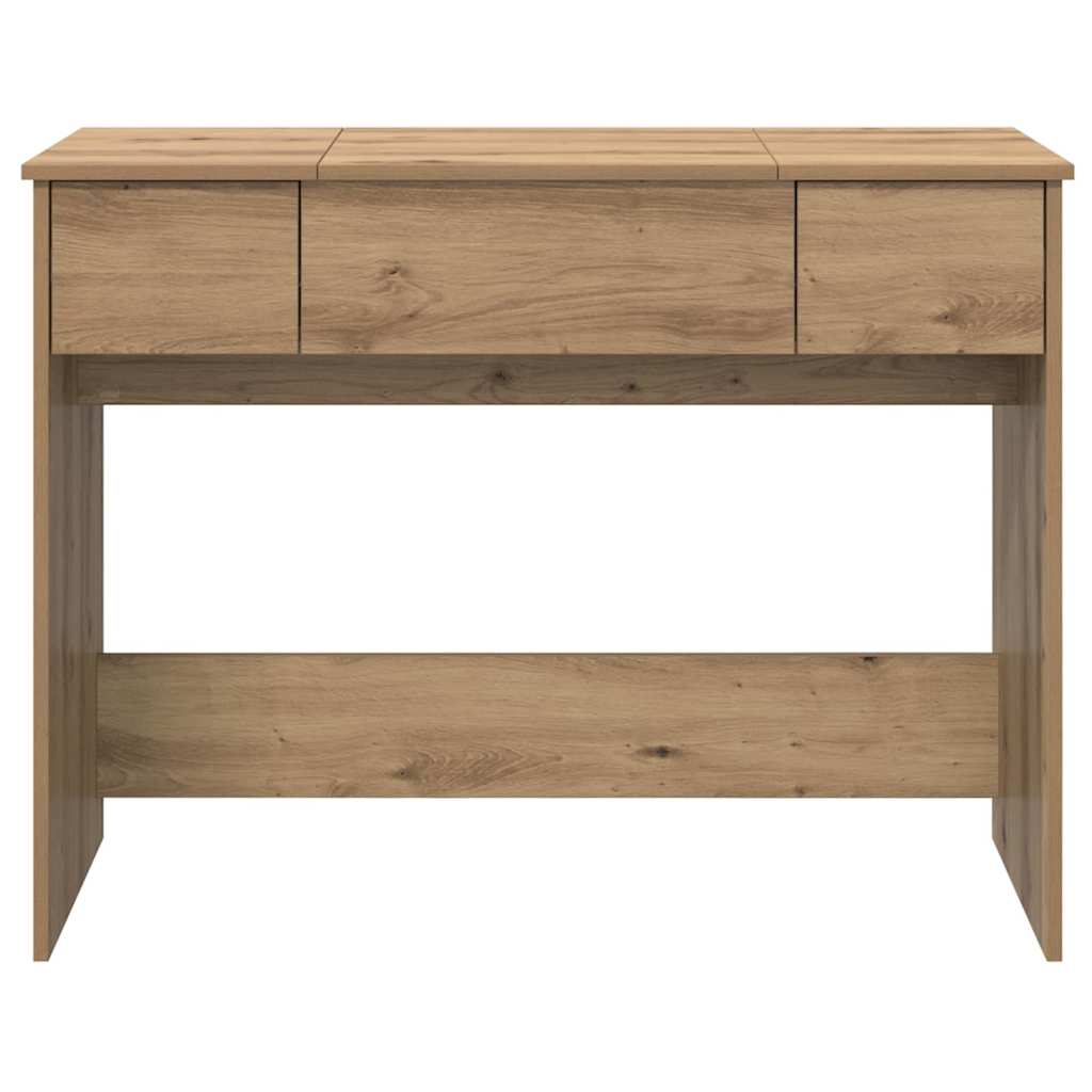 Modern Wooden Dressing Table Makeup Vanity Desk With Drawers & Pull Up Mirror