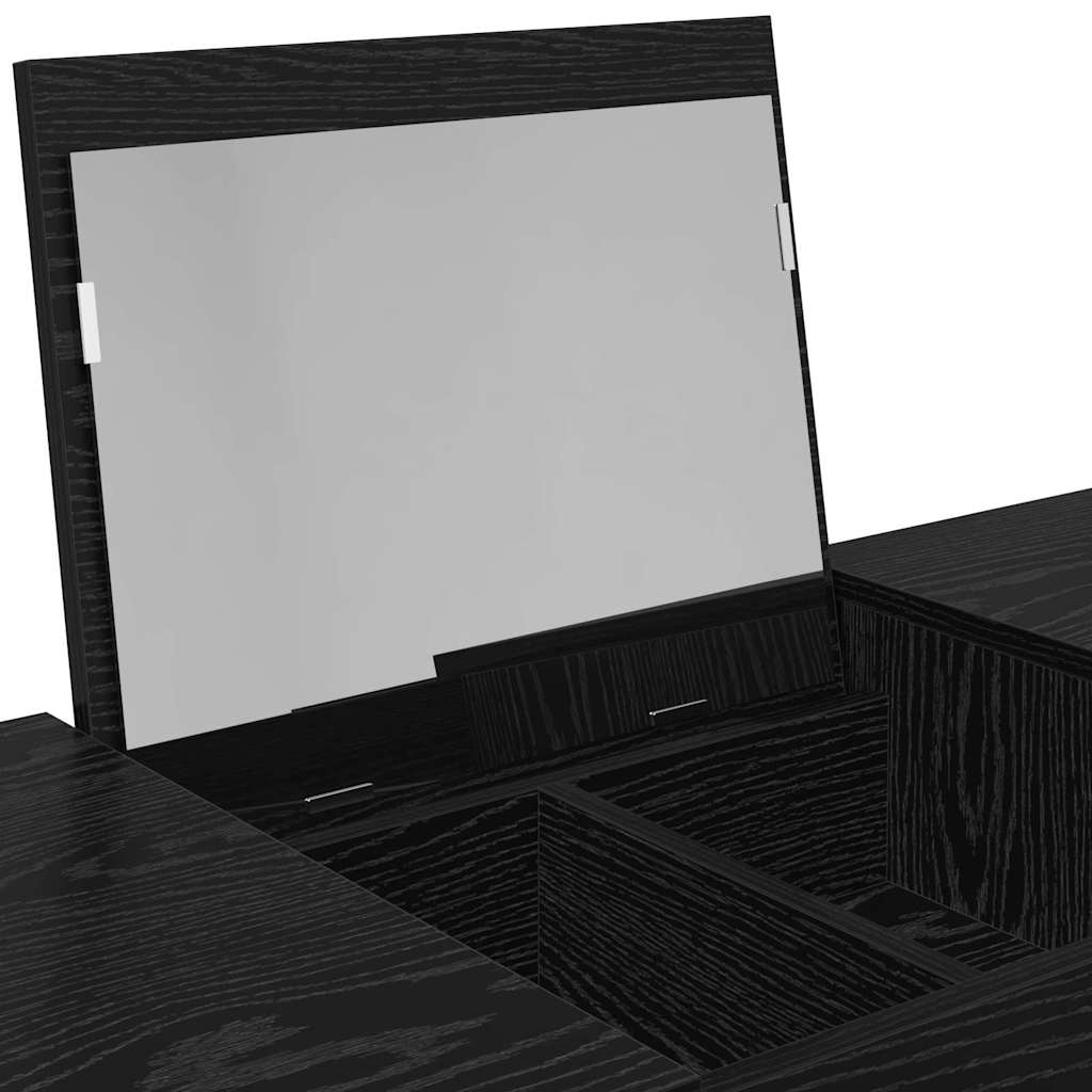 Modern Wooden Dressing Table Makeup Vanity Desk With Drawers & Pull Up Mirror