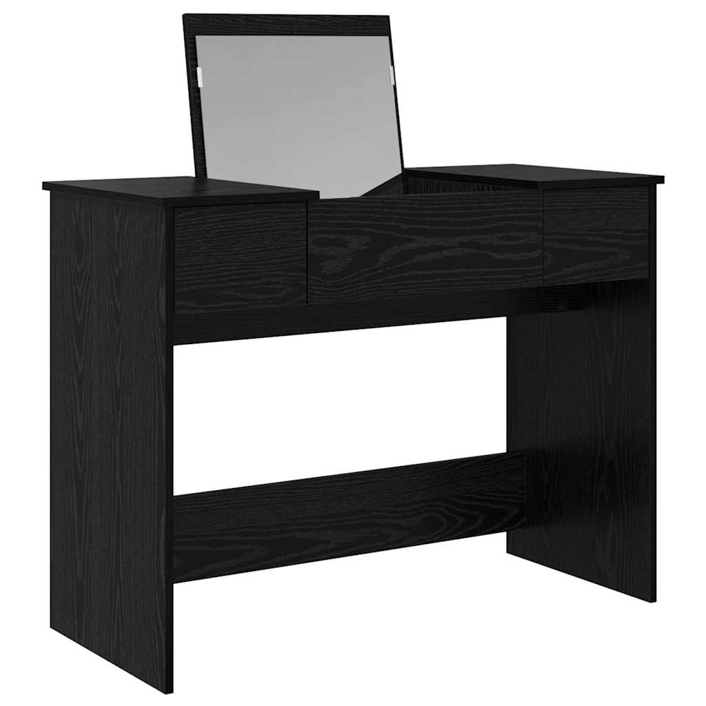 Modern Wooden Dressing Table Makeup Vanity Desk With Drawers & Pull Up Mirror