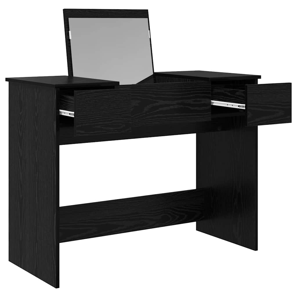 Modern Wooden Dressing Table Makeup Vanity Desk With Drawers & Pull Up Mirror