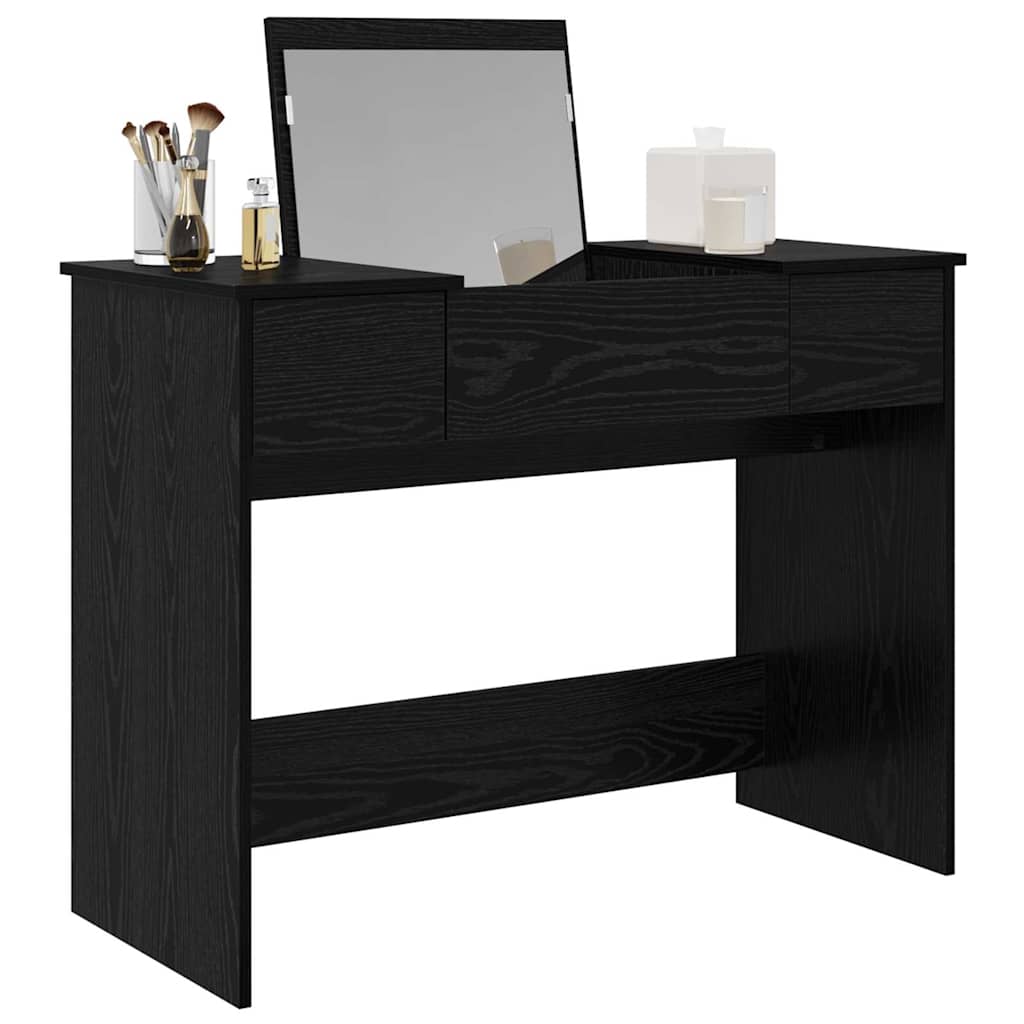 Modern Wooden Dressing Table Makeup Vanity Desk With Drawers & Pull Up Mirror