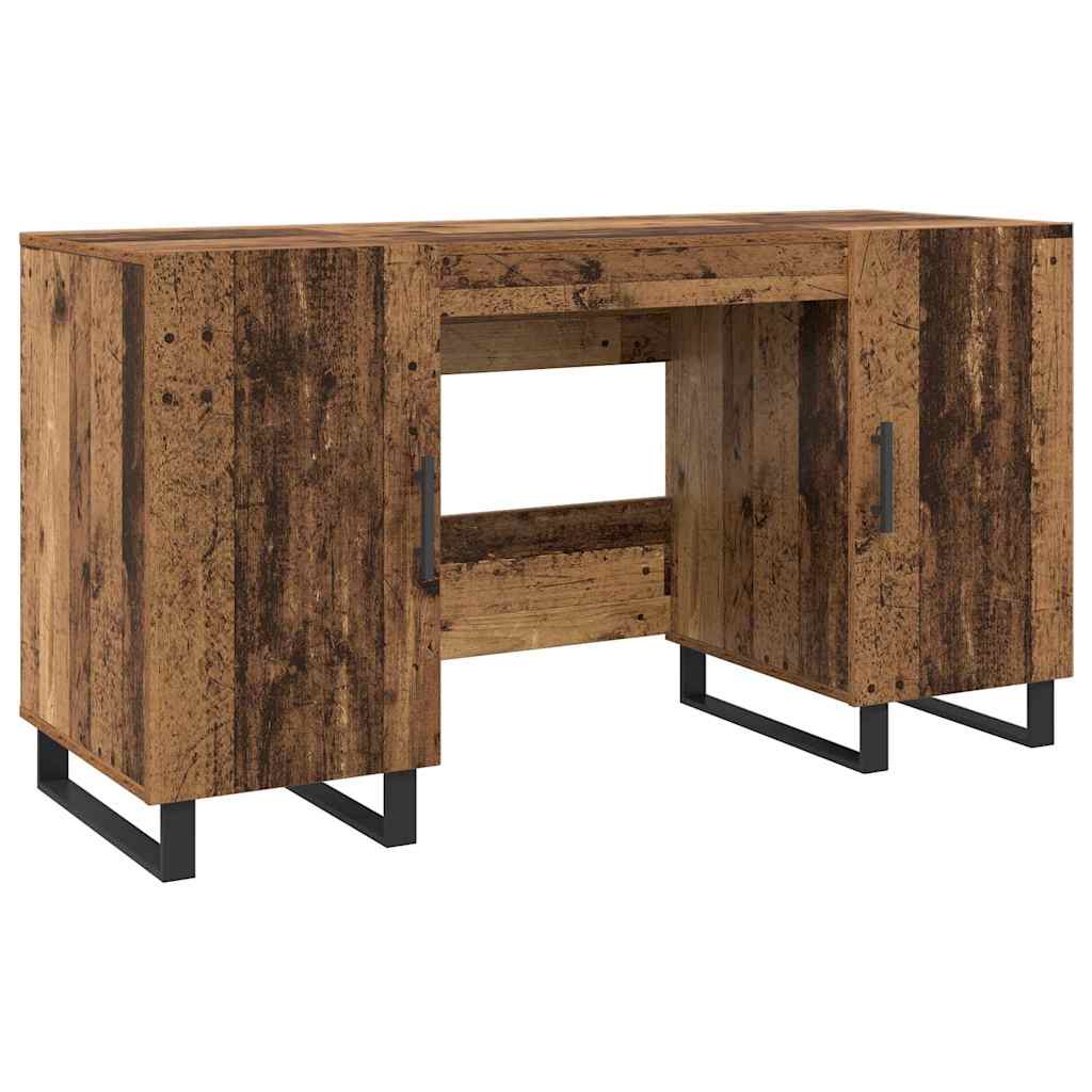 Modern Wooden Home Office Computer Table Desk With 2 Storage Cupboards Wood