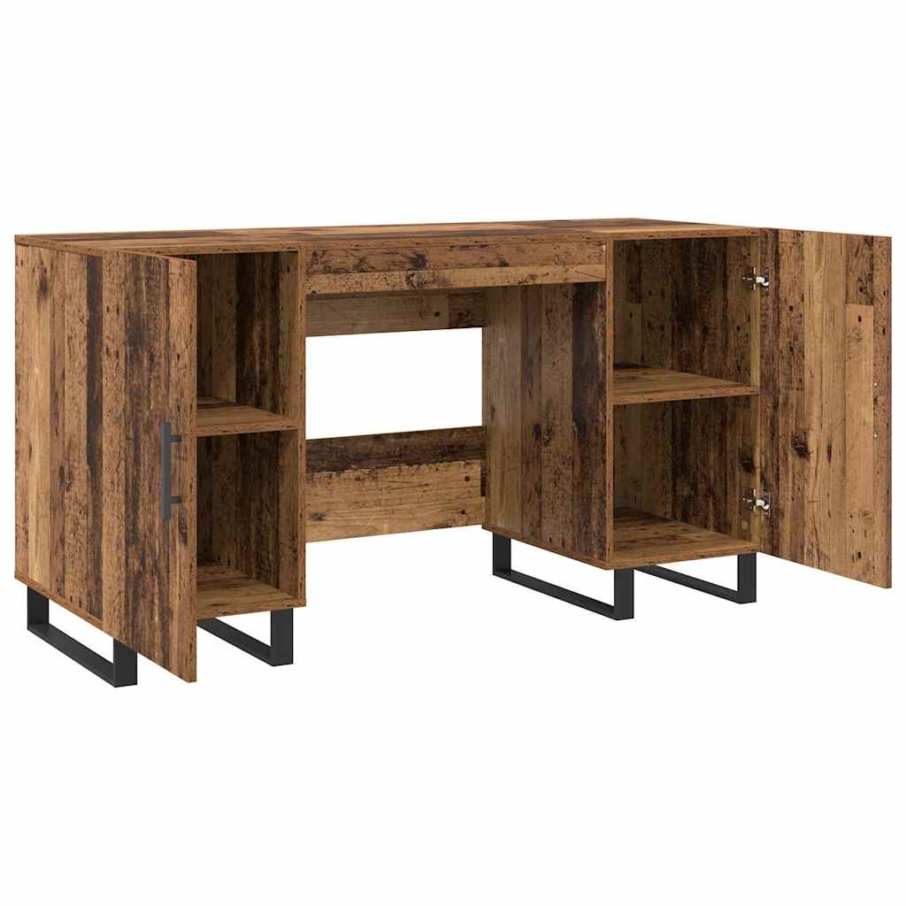 Modern Wooden Home Office Computer Table Desk With 2 Storage Cupboards Wood