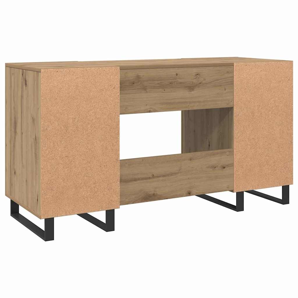 Modern Wooden Home Office Computer Table Desk With 2 Storage Cupboards Wood
