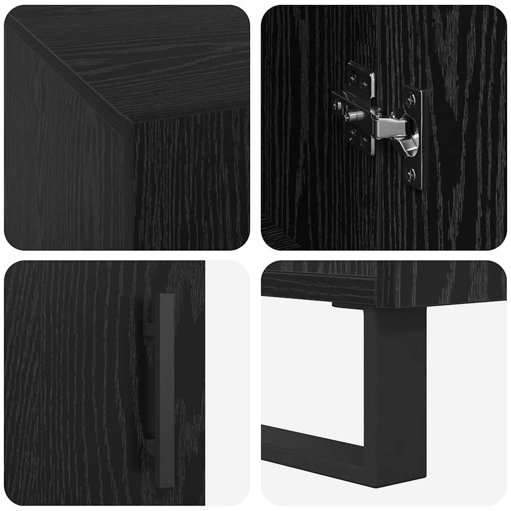 Modern Wooden Home Office Computer Table Desk With 2 Storage Cupboards Wood