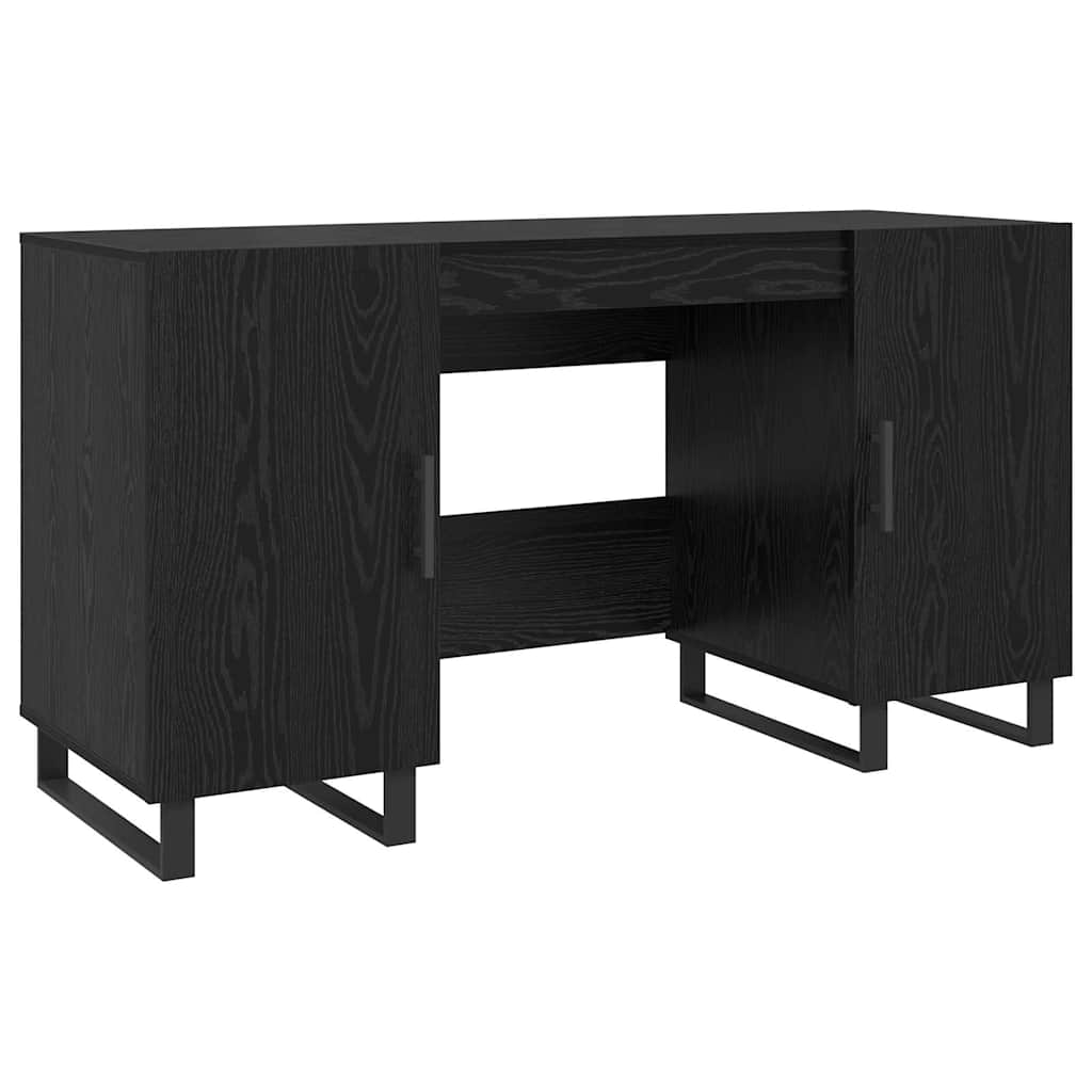 Modern Wooden Home Office Computer Table Desk With 2 Storage Cupboards Wood