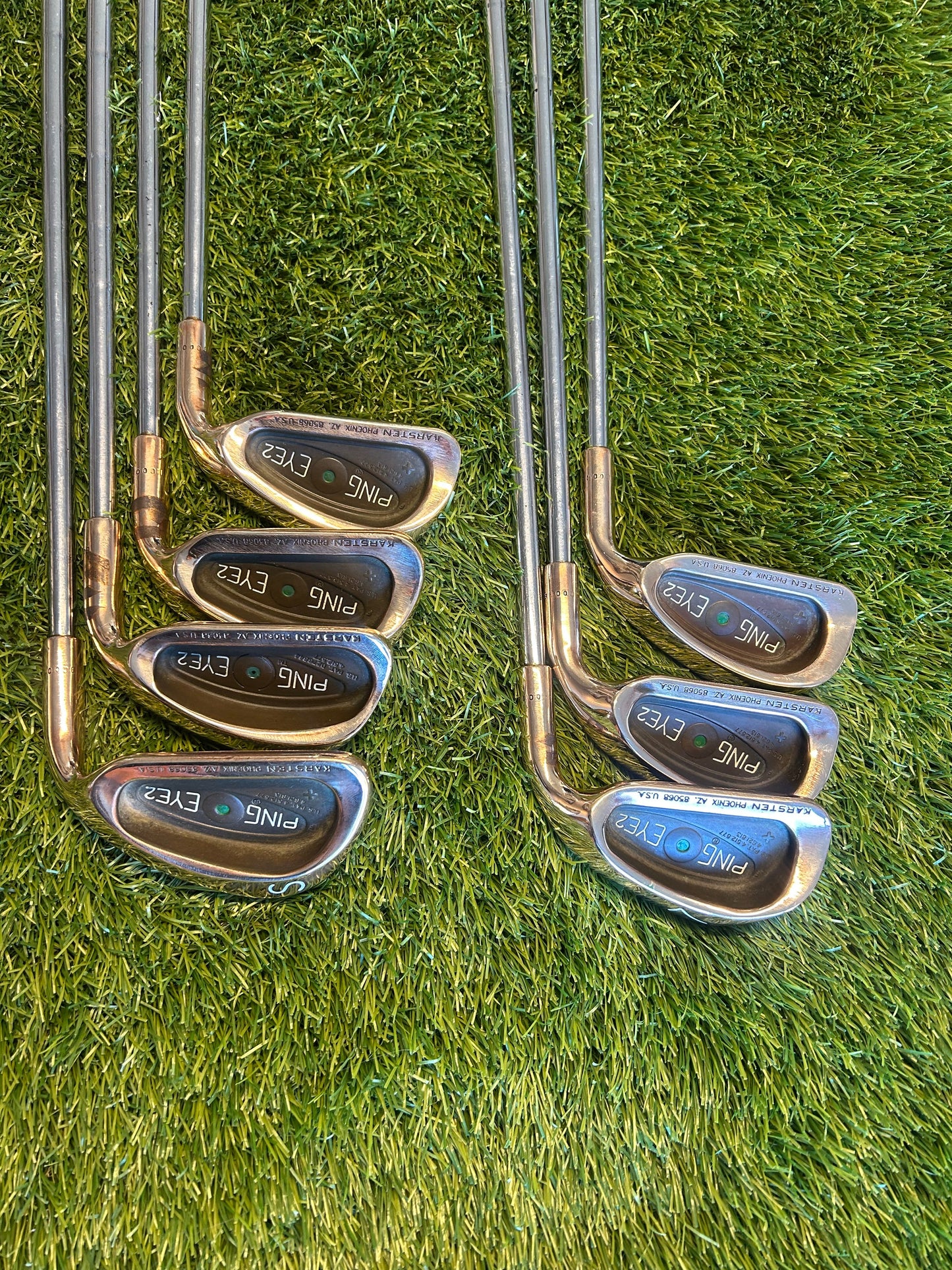 Ping Eye2 Iron Set 5-PW & SW Beryllium Green Dot Regular Flex Steel Shaft - RH Free P&P