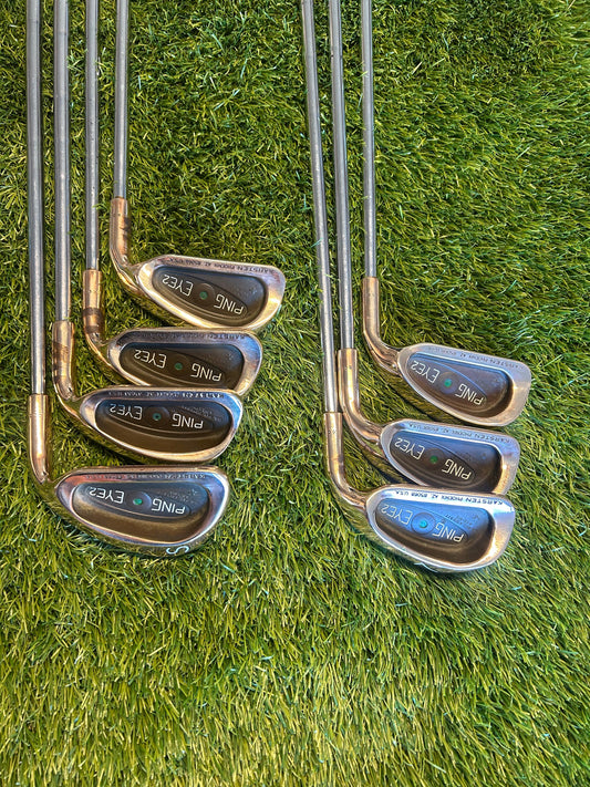 Ping Eye2 Iron Set 5-PW & SW Beryllium Green Dot Regular Flex Steel Shaft - RH Free P&P