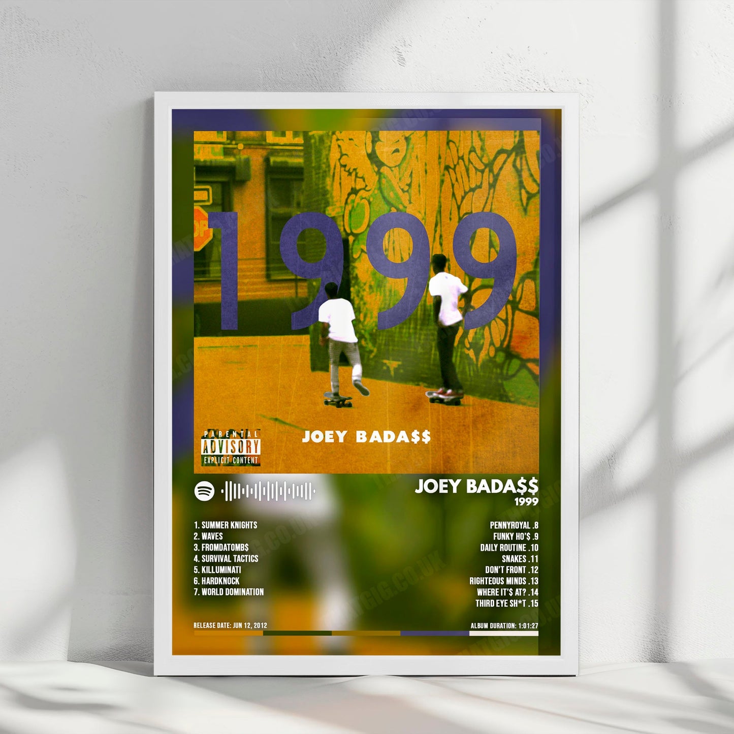 Joey Bada$$ "1999" Album Cover Poster - with Complete Tracklist