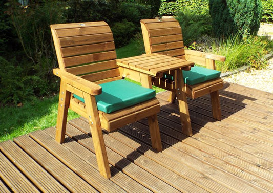 Charles Taylor Trading Twin Companion Set Straight With Green Cushion Brown