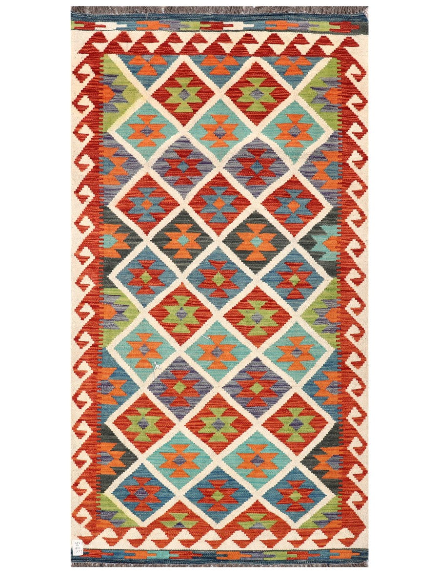 Maimana Afghanistan Kilim Rug - 203 x 108 cm