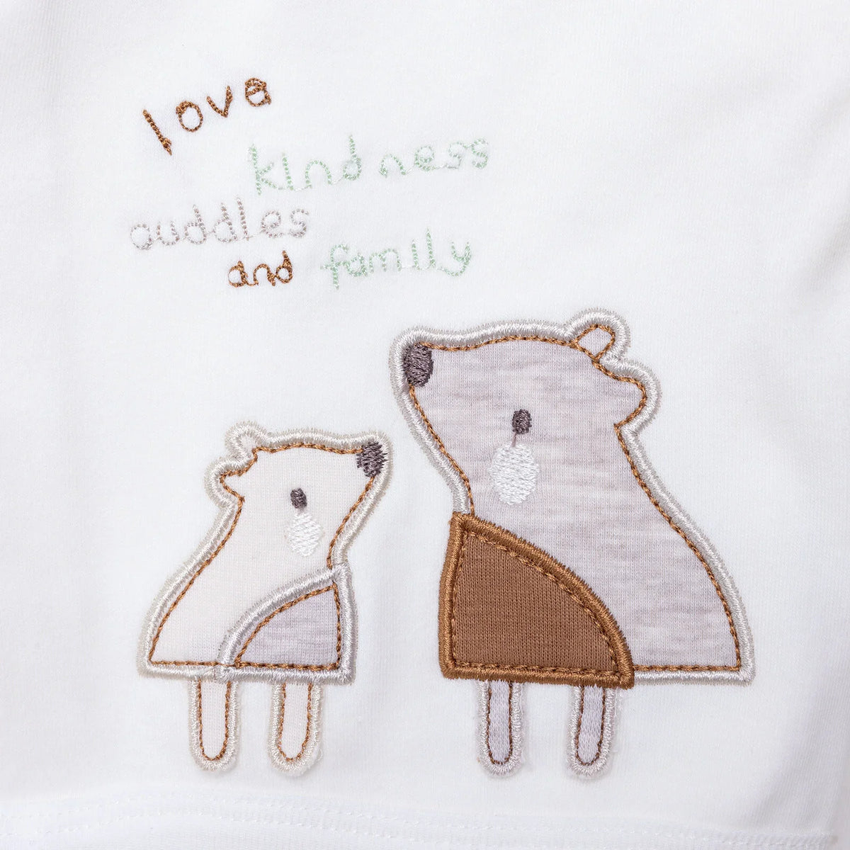 Aziz Bebe 5 Piece "Love Kindness Cuddles and Family" Slogan Baby Hospital Bag Set with Footed Legs (Newborn)