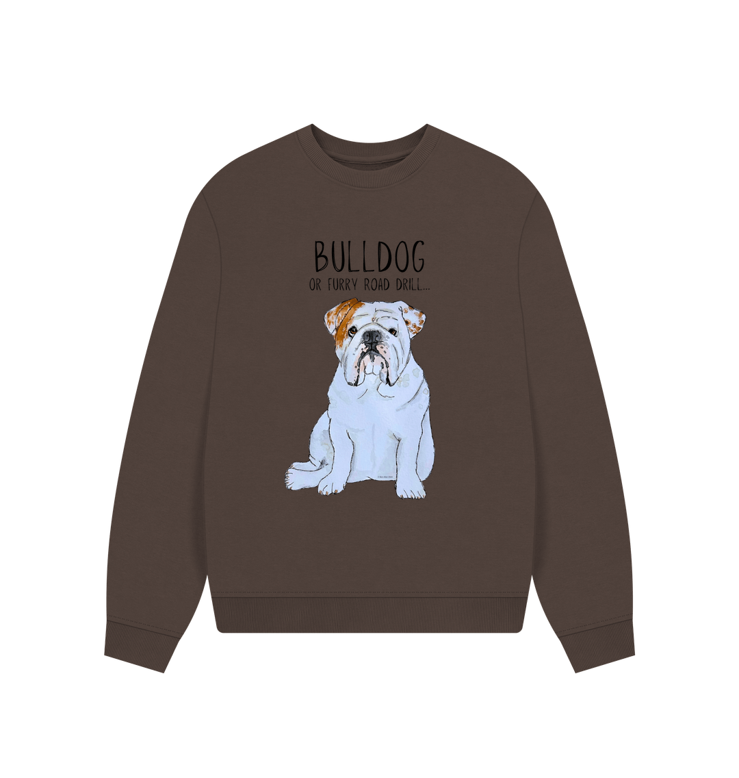 Bulldog Bliss: Furry Road Drill Oversized Sweatshirt for Fierce & Cozy Style!