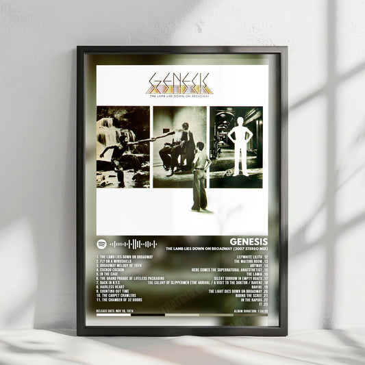 Genesis "The Lamb Lies Down on Broadway  " Album Cover Poster - with Complete Tracklist