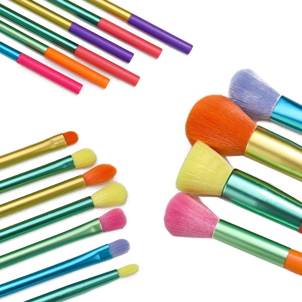 15 Colourful Makeup Brushes  Premium Synthetic Bristles for Kabuki Foundation Blush Eyeshadow Concealers Eye Face Liquid Powder Cream Brushes Sets