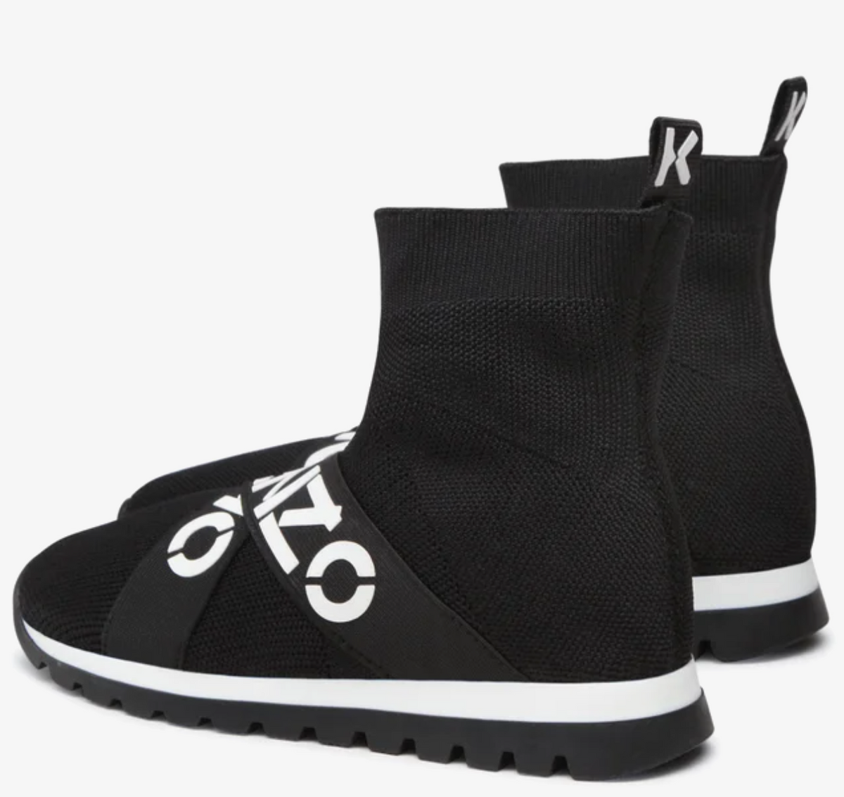 KENZO Sock Sneakers, Logoed Elastic Tape, Sport Trainer UK 2.5 / EU 35