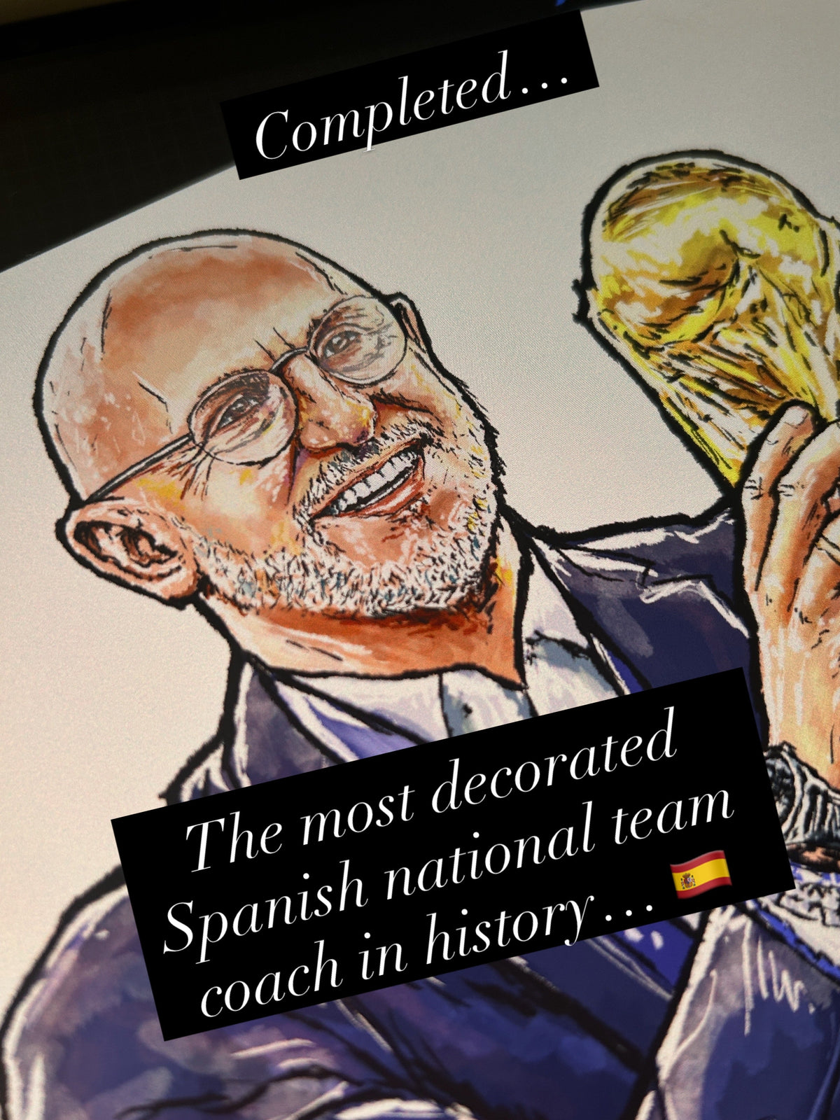 Luis de la Fuente Spain World Champion 2026 Art Football Print