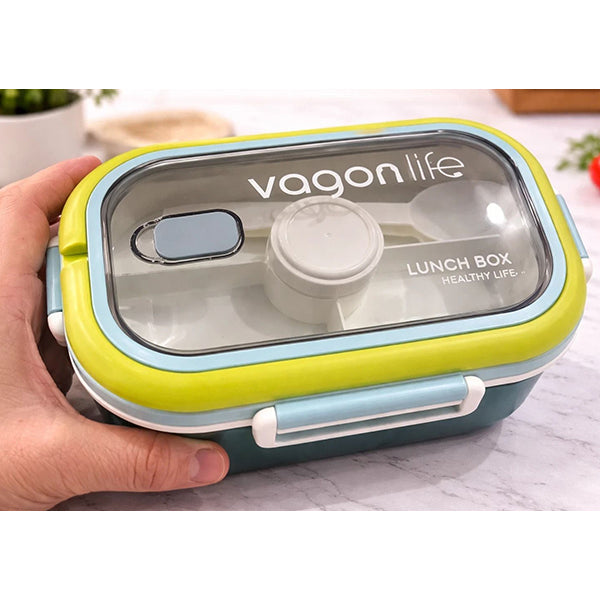 Vagonlife multi-compartment lunch box with cutlery