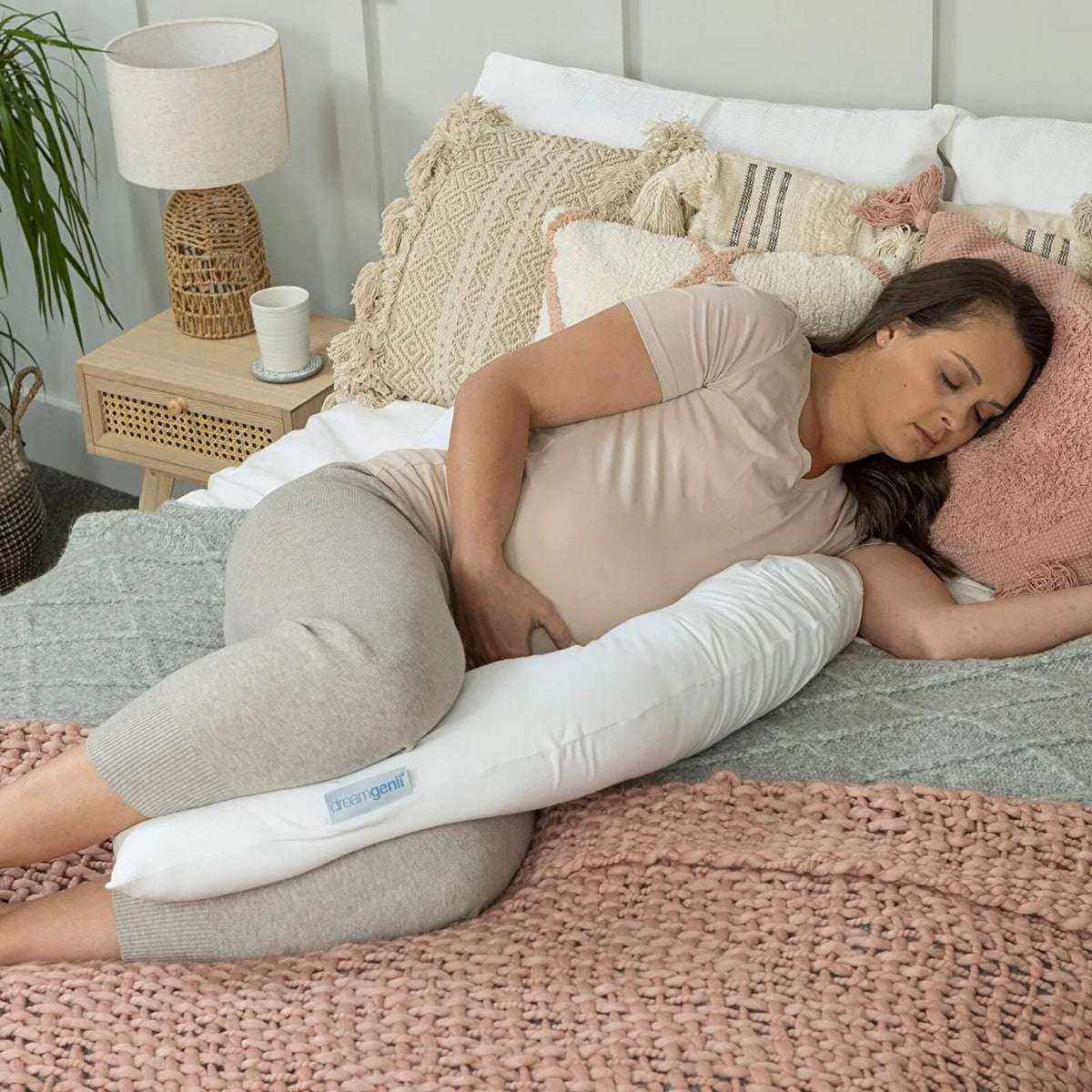 Dreamgenii Support and Feeding Pillow Spare Cover - White Cotton Jersey
