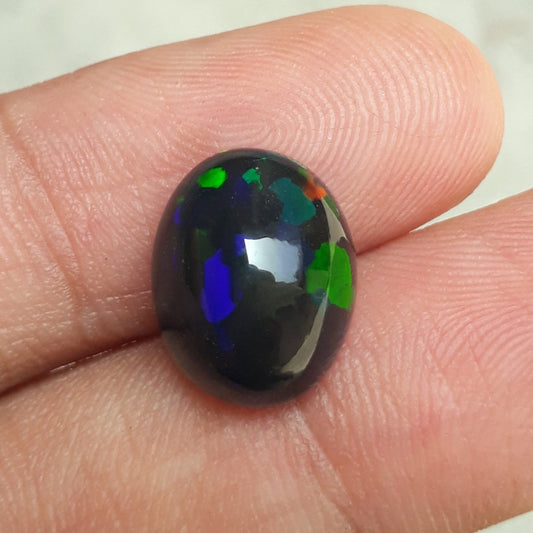 5.3ct Opal for Sale - Black Fire Opal - October Birthstone - 14x11mm