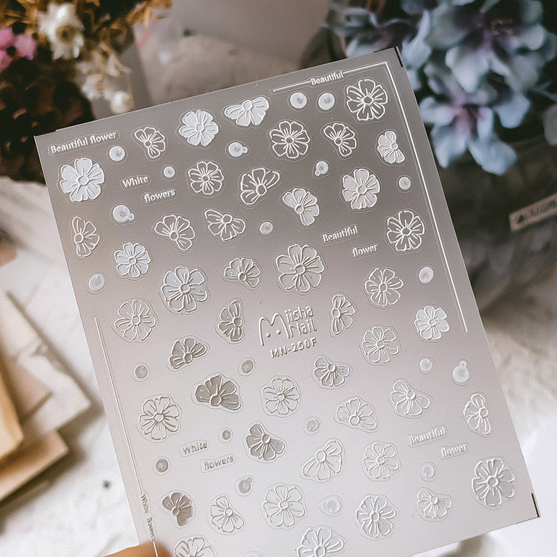 Hello Claws | Nail Deco White Flower Sticker